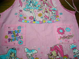  Heart catch Precure apron pink both on side pocket neck cord is one side . touch fasteners direct line .40cm 110cm pretty Precure 