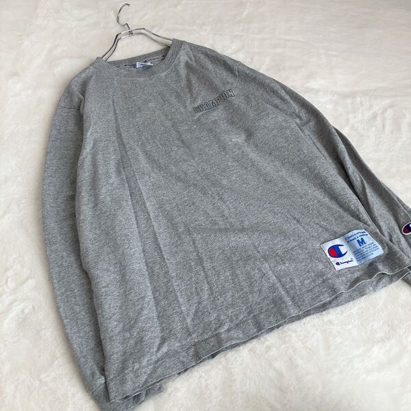 チャンピオン Champion キッズ ボーイズ Mサイズ ロンT 長袖Tシャツ グレー カットソー トップス トレーナー