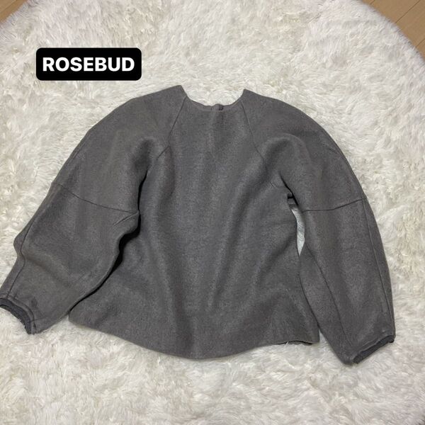 ROSEBUD 長袖 セーター トレーナー トップス グレー フリース Fサイズ 359