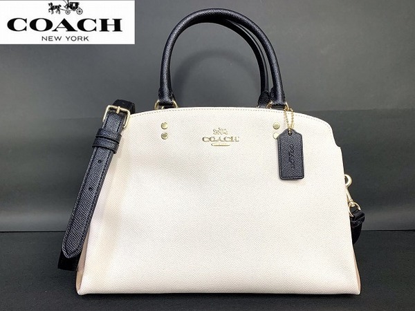 新品同様★送料無料★ コーチ COACH ラグジュアリー カラーブロック レザー リリー 2Way ショルダーバッグ トートバッグ ハンドバッグ