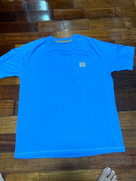 Carhartt 青 半袖 Tシャツ ポケット付き