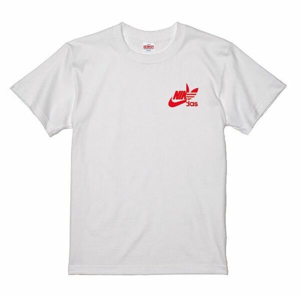 ナイダス ワンポイント Tシャツ ホワイト×レッド Mサイズ