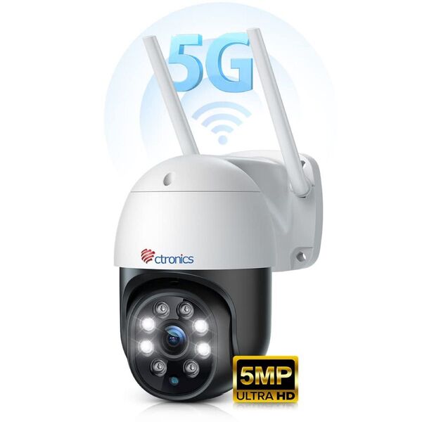 Ctronics 防犯カメラ 屋外 5MP 5GWi-Fi 自動追跡 プリセット