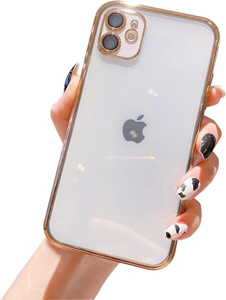 iPhone 11 ケース クリア カメラレンズ保護 一体型 ソフトケース キラキラ シンプル 光沢 透明 クリアケース アイフォン11ケース