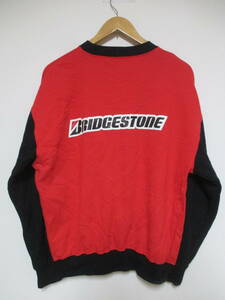 BRIDGESTONE Bridgestone both sides Logo sweat sweatshirt red black 