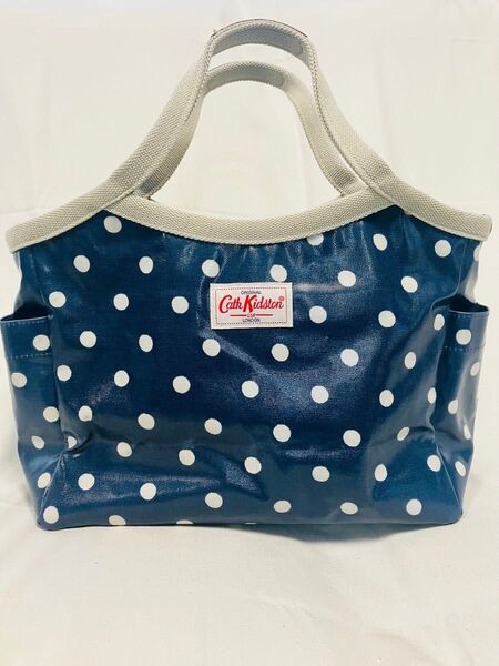 Cath Kidston キャスキッドソン トートバッグ 紺色ドット 水玉