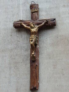 フランスアンティーク 十字架 19世紀 1880年~1900年クロス ウォール 壁掛け キリスト 教会 装飾 雑貨 インテリア フレンチ 蚤の市 仏