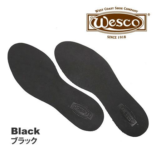 国内1●ウエスコ 純正/レザー中敷▼ブラック/サイズ 9/27~27.5cm▼レザーインソール/インサート/フットベッド▼WESCO USA製▼