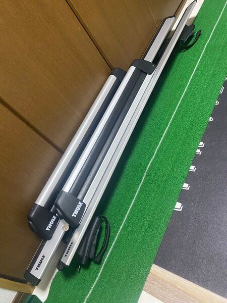 Thule ルーフレール用ウイングバー135cm+ボードキャリアセット中古 プラド150等に ルーフキャリア