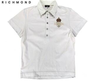 高級 イタリア製 RICHMOND リッチモンド 装飾 半袖カットソー ポロシャツ スカル