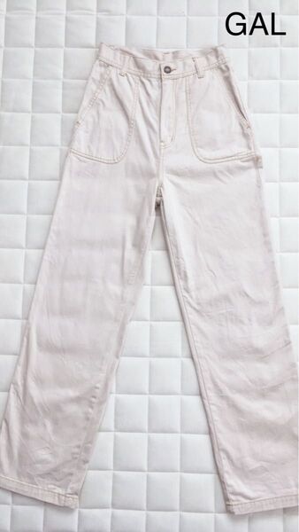 配色ステッチストレートパンツ アイボリー GRL グレイル gm288 XS