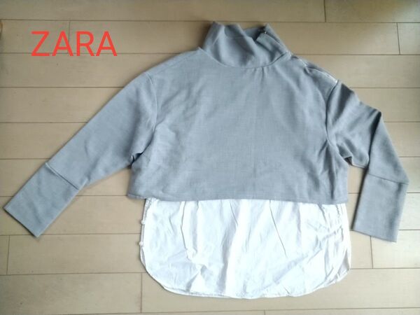 ZARA グレー ハイネック 長袖トップス