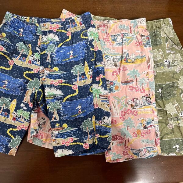 100 【3枚セット】 UNIQLO SNOOPY スヌーピー ステテコ ズボン パジャマ ユニクロ キッズ ベビー 子ども
