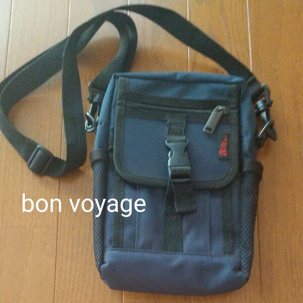BON VOYAGE ショルダーバッグ ネイビー トラベル 旅行バッグ ウエストバッグ