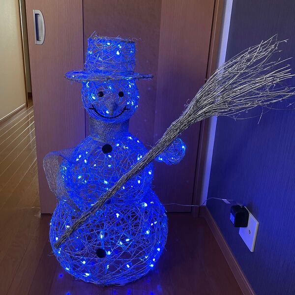 クリスマス イルミネーション 雪だるま スノーマン ライト 青 大きい 特大