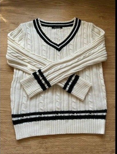 one way ワンウェイ レディース トップス セーター ニット Vネック 長袖 学生 制服 JK 美品