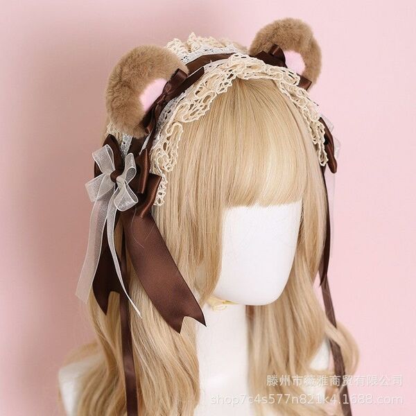 くま耳 ヘッドドレス ブラウン 茶色 ゴスロリ ロリータ コスプレ パーティ イベント