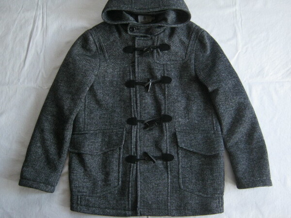 ★古着 美品 Hush Puppies ハッシュパピー ダッフルコート M グレー 柔らかい生地 バセット・ハウンド(犬)のマークでおなじみのブランド★