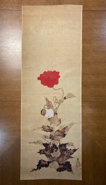 芥子花図 尾形光琳 手ぬぐい 手拭い サイズは約100cm 35cm