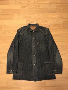 良品 Levi's リーバイス LOT70740 サイズL大き目 ヴィンテージ インディゴウォッシュ デニム カバーオール ジャケット ドーナツボタン使用