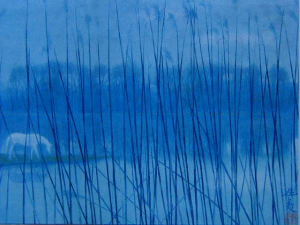 Kaii Higashiyama, Matin au bord de l'eau, Tableau encadré rarissime, Neuf avec cadre, mai, Peinture, Peinture à l'huile, Nature, Peinture de paysage