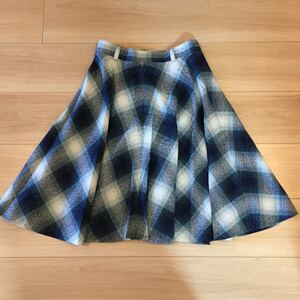  flair skirt SAB STREET ATELIER SAB sub Street blue gradation check pattern ga- Lee on goods unused goods 