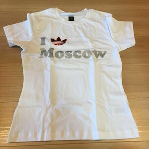 半袖Tシャツ 白色 adidas アディダス メタリック Moscow ロシア購入 希少 未使用品 箱入り 38サイズ