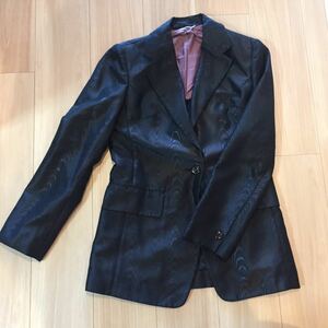  tailored jacket BIGI Bigi жакет размер 40 чёрный цвет не использовался год колесо рисунок шт .. блестящий формальный . место тоже глянец 