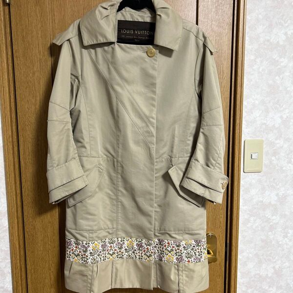 正規品【LOUIS VUITTON】ルイヴィトン◆レディース36【ベージュ×ボタニカル柄 コート】