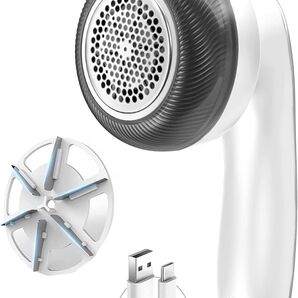 毛玉取り 電動 けだまとり Type-C充電式 毛玉取り機 強力6枚刃 生地を傷めない 毛玉取り器 替刃付き 安全装置