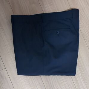 SUIT SELECT ウールブレンド 0タックパンツ/ネイビー×ソリッド PLUS ONE STYLE(春夏用)