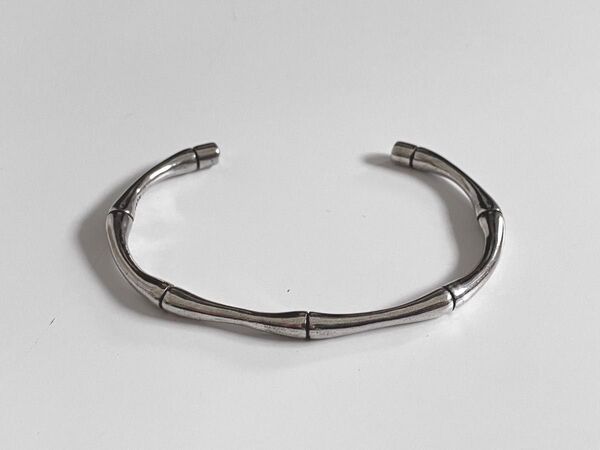バンブーデザイン シルバーバングル ブレスレット 925