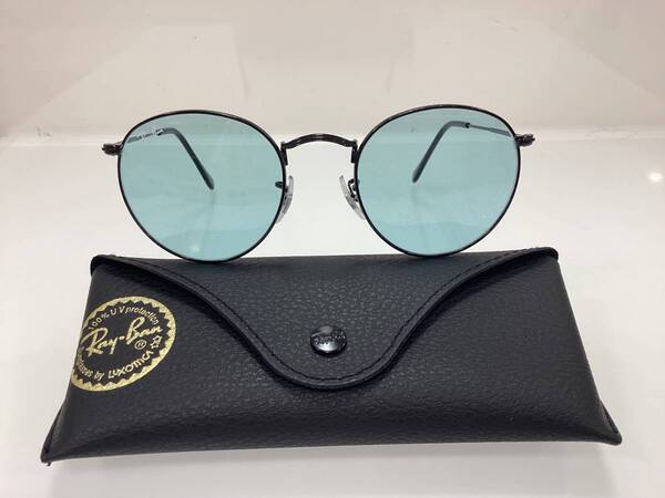 国内正規品RayBan レイバン サングラス ラウンドメタル ROUND METAL RB3447 002/64ルックスオティカジャパン ケース黒