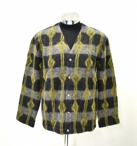 FAR EASTERN ENTHUSIAST ファー イースタン エンスージアスト DUMBSAINT MOHAIR CARDIGAN モヘアカーディガン MUSTARD×PT 総柄 F.E.E S