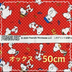 スヌーピー 赤 PEANUTS スヌーピー 生地 50cm 赤