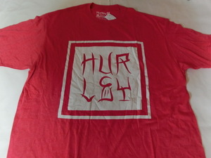 USA購入 人気サーフ系アメカジブランド【Hurley】ハーレーPREMIUM FIT ロゴプリントＴシャツ US XXLサイズ RED杢