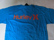 USA購入 人気サーフ系アメカジブランド【Ｈurley】ハーレー【Classic Fit】シンプルなロゴプリントＴシャツUS Mサイズ サックス x オレンジ_画像7