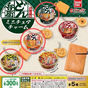 日清のどん兵衛 ミニチュアチャーム ガチャガチャ 3個