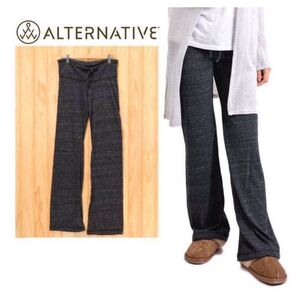 未使用◯ ALTERNATIVE APPAREL エコヘザー ルームウェア ロングパンツ レディース スエット Eco Black