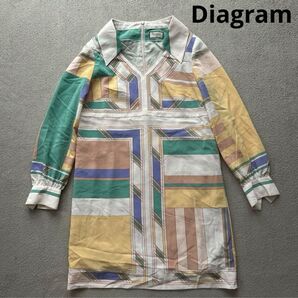 ダイアグラム シャツワンピース フリーサイズ