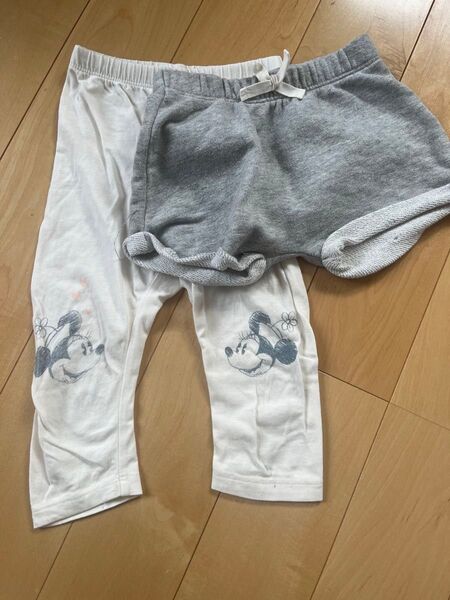 レギンス ショートパンツ ベビーギャップ baby GAP ミッキー ミニー レギンスとハーフパンツ 2点セット