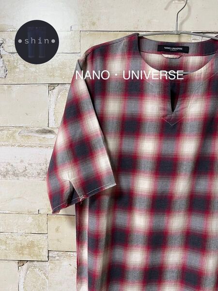NANO UNIVERSE ナノユニバース チェック柄 シャツ S 古着