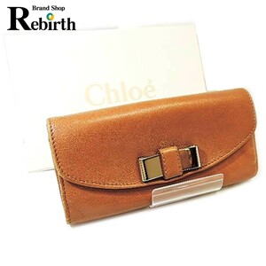 Chloe/ Chloe long wallet lambskin / Brown TN-fs