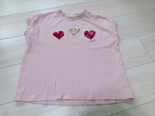 ブランシェス スパンコールハートTシャツ