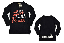 S-7714★送料無料★新品★GLAM LOVERS グラムラバーズ★ブラック黒色 スパンコールデザイン 長袖ニットセーター 140cm_画像1