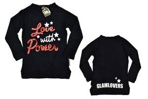 S-7714★送料無料★新品★GLAM LOVERS グラムラバーズ★ブラック黒色 スパンコールデザイン 長袖ニットセーター 140cm