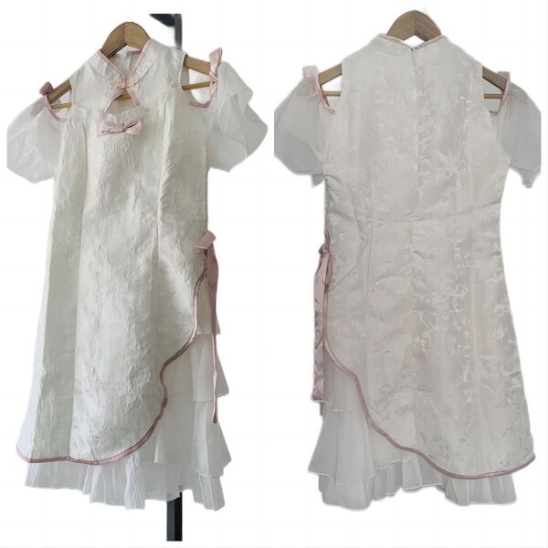 新品チャイナドレス ワンピースセクシー ロリータ服 コスチュームホワイトS/m/l