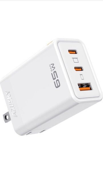 PD 65W USB充電器 Type C 急速充電器 高速充電器 PD対応 USB-C×2 & USB A 3ポートGaN
