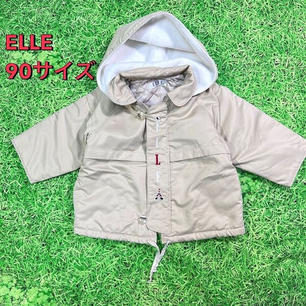 ELLE キッズ 子供服 90サイズ アウター ジャケット コート ダウンジャケット エル 美品 裏綿あり ベージュ 美品