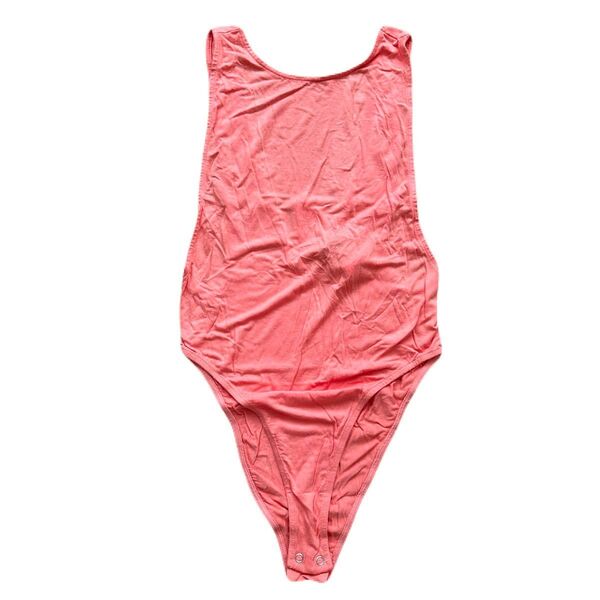Forever21 KNIT BODYSUIT/SL/ORANGE